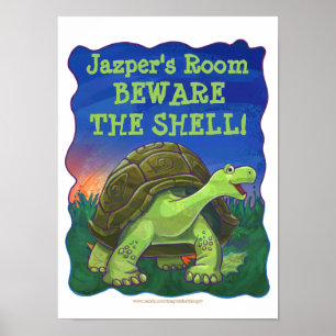Cute Tortoise Personalized Room Poster