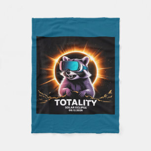 Cute Total Solar August 12 Totality Fleece Blanket