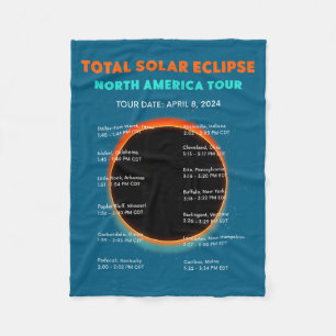 Cute Total Solar Eclipse April 8 Fleece Blanket