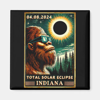Cute Total Solar Eclipse Indiana Bigfoot Magnet