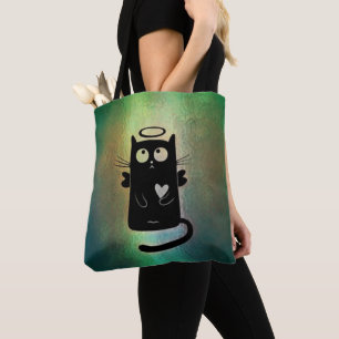 Cute Totally Innocent Angel Cat Tote Bag