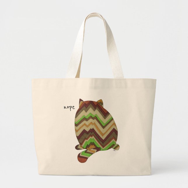 Cute Tote Bag - Nope Fat Cat  (Front)