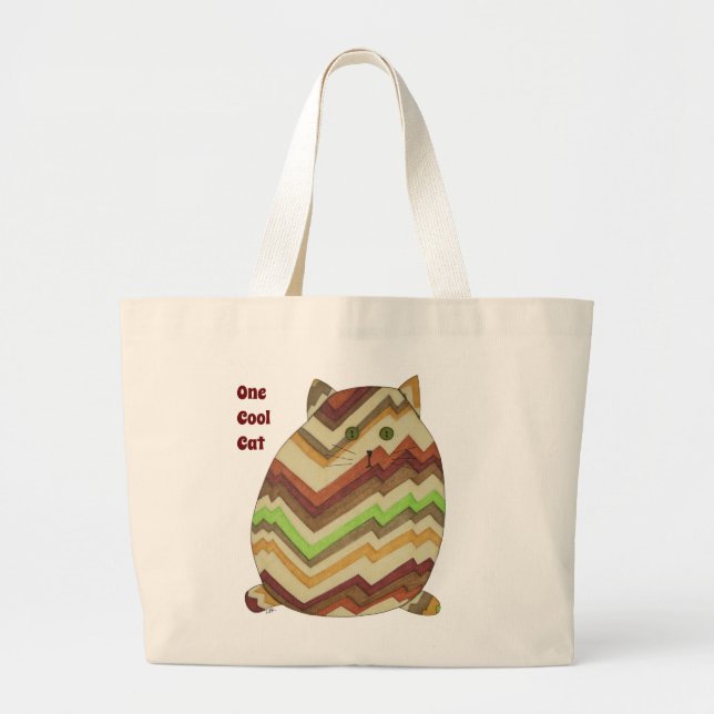Cute Tote Bag - One Cool Cat (Front)