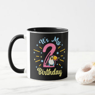 Cute Toucan 2nd Birthday 2 Year Old Birth Girl Mug