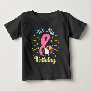 Cute Toucan 8th Birthday 8 Year Old Birth Girl Baby T-Shirt