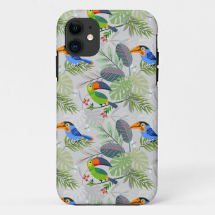 Cute Toucan bird, Everybirdy Pattern, Watercolors iPhone 11 Case