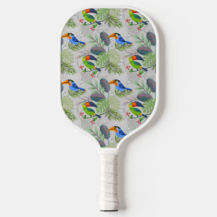 Cute Toucan bird, Everybirdy Pattern, Watercolors Pickleball Paddle
