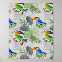 Cute Toucan bird, Everybirdy Pattern, Watercolors