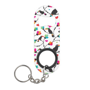 cute toucan bird tropical illustration keychain bottle opener
