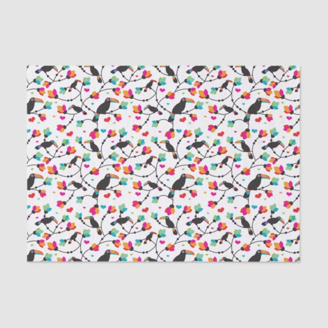 cute toucan bird tropical illustration tissue paper (Front)