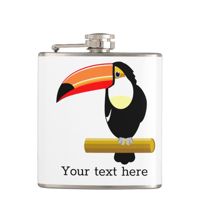 Cute Toucan Hip Flask (Front)