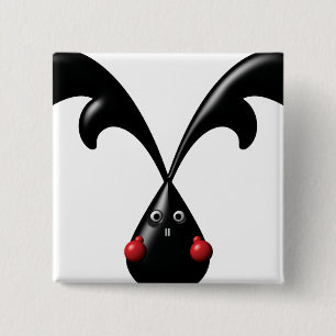 Cute Tough Bunny Boxer Rabbit 2 Inch Square Button