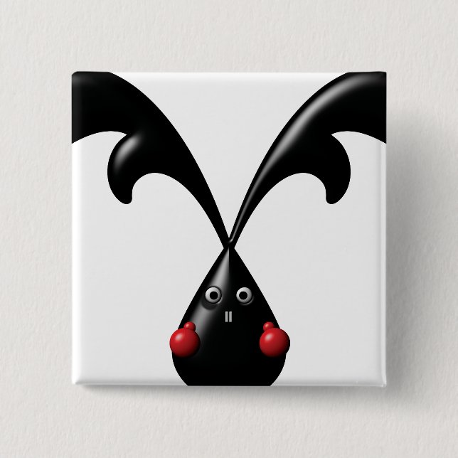 Cute Tough Bunny Boxer Rabbit 2 Inch Square Button (Front)