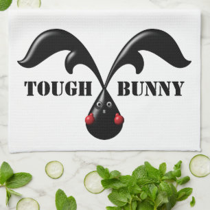 Cute Tough Bunny Boxer Rabbit Kitchen Towel