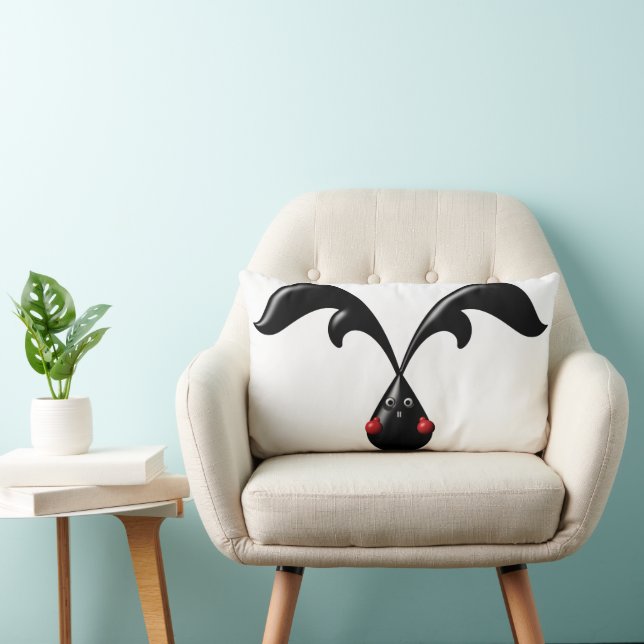 Cute Tough Bunny Boxer Rabbit Lumbar Pillow (Chair)
