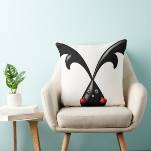 Cute Tough Bunny Boxer Rabbit Throw Pillow