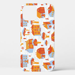 Cute Town Houses: Vintage Doodle iPhone 12 Case