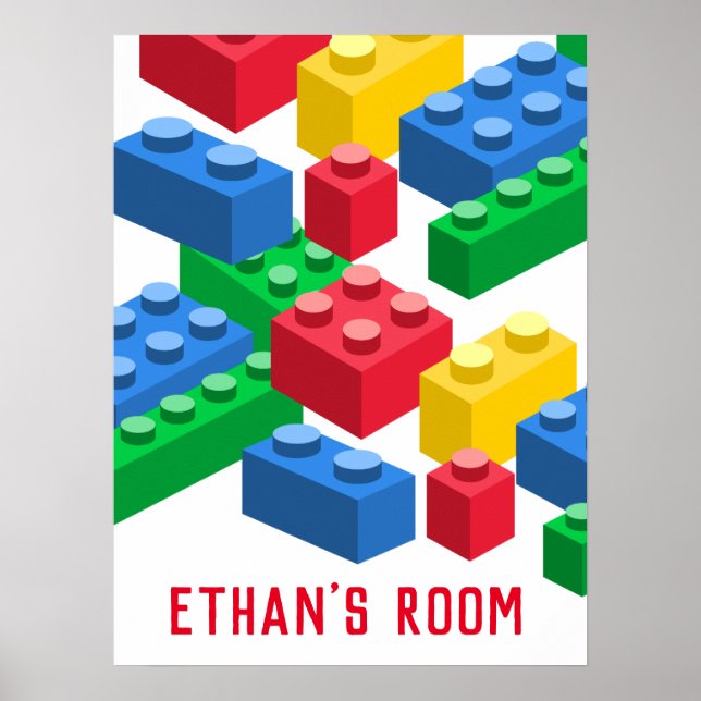 Cute toy bricks kid's room design poster (Front)