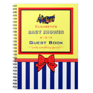 Cute Toy Choo-Choo Train Baby Shower Guest Book
