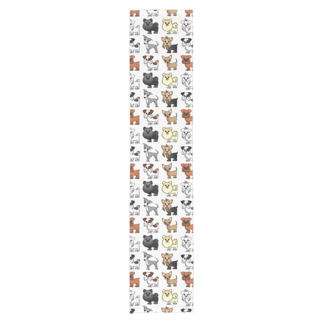 Cute Toy Dog Breed Pattern Short Table Runner (Front)