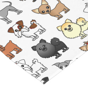 Cute Toy Dog Breed Pattern Short Table Runner