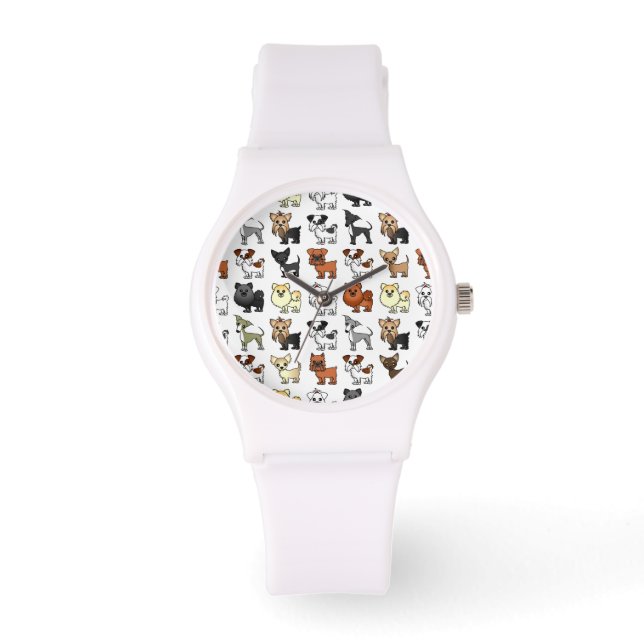 Cute Toy Dog Breed Pattern Watch (Front)