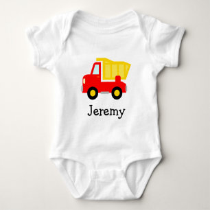 Cute toy dump truck cartoon baby jumpsuit for boys bodysuit