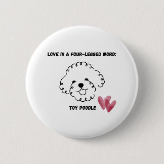 cute toy poodle 2 inch round button