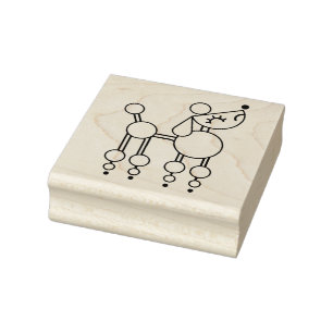Cute Toy Poodle Cartoon Wood Art Stamp