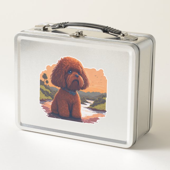Cute Toy Poodle  Metal Lunch Box (Front)