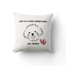 cute Toy Poodle throw Pillow