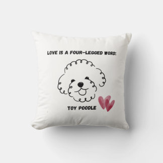 cute Toy Poodle throw Pillow