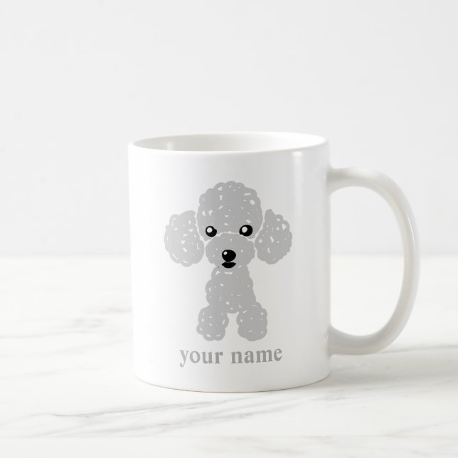 Cute Toy Poodle (White) Name Case Coffee Mug (Right)