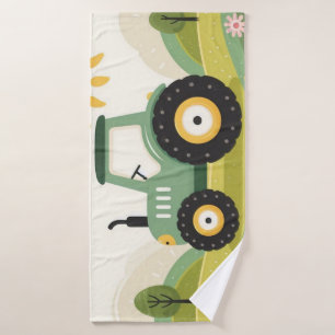 Cute tractor/farm bath towel