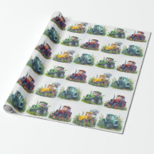 Cute Tractor Gift Wrap