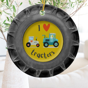 Cute tractor tire toddler kid photo Ornament