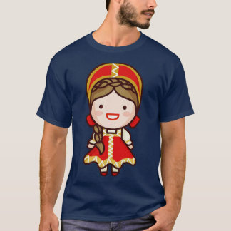 Cute Traditional Russian Girl toon T-Shirt