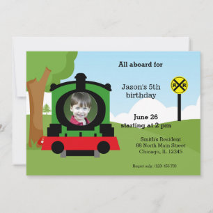 Cute train birthday invitation