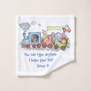 Cute train engine Fleece Blanket Wash Cloth