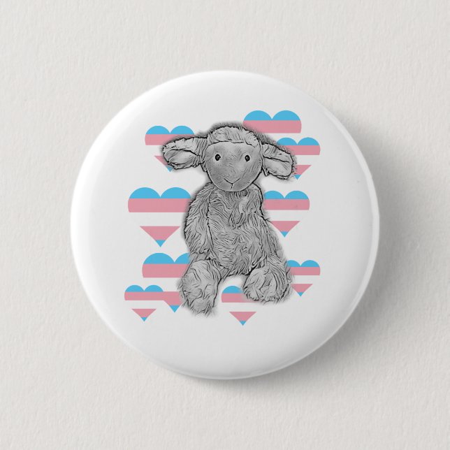 Cute Trans Lamb 2 Inch Round Button (Front)
