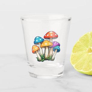 Cute Transparent Mushroom Illustration Shot Glass