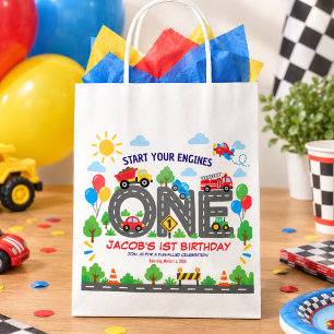 Cute Transportation Cars boy 1st Birthday Favour Bag