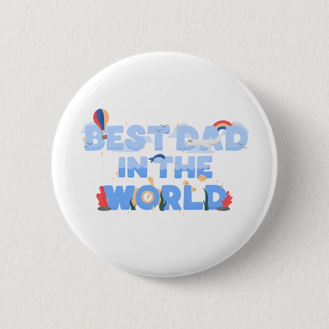 Cute Travel Theme Father  2 Inch Round Button (Front)