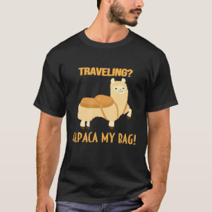 Cute Travelling Alpaca Llama Animal Idea Girlfrie T-Shirt