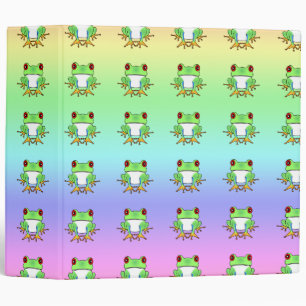 Cute Tree Frogs School / Photo Rainbow Binder