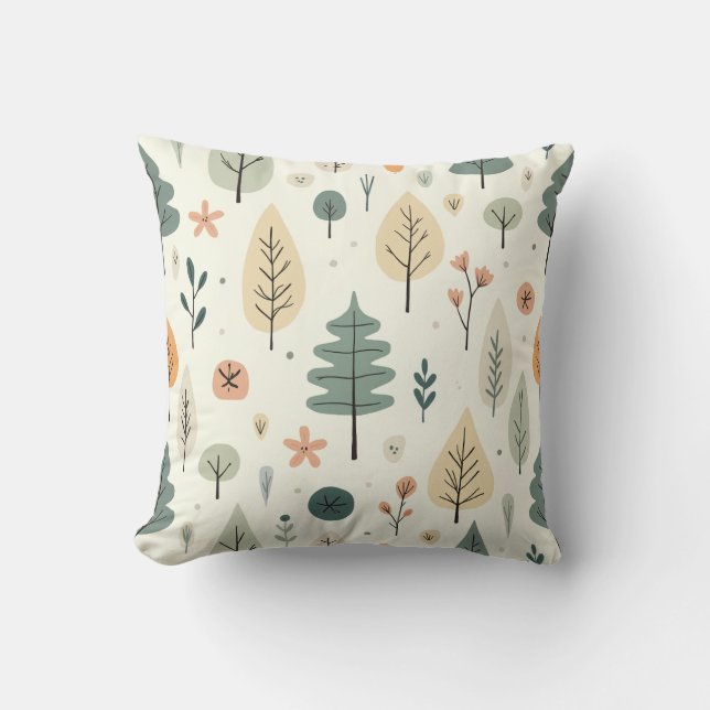 Cute tree pattern cushion, pillow (Front)