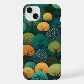 Cute trees digital art iPhone 15 plus case
