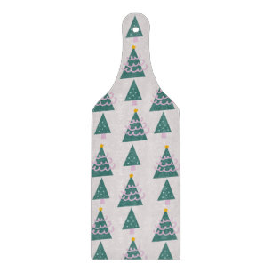 Cute Trees Doodles Pink Green Cutting Board