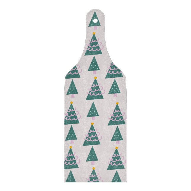 Cute Trees Doodles Pink Green       Cutting Board (Front)