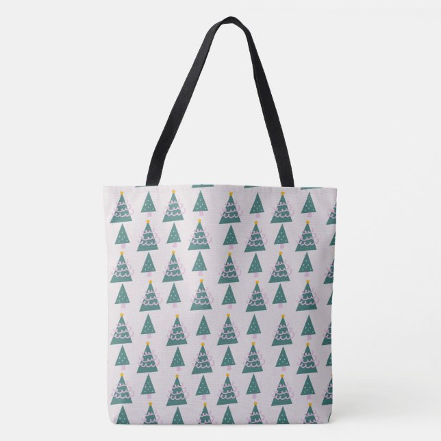 Cute Trees Doodles Pink Green              Tote Bag (Front)